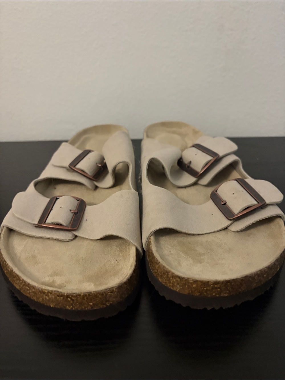 Kids Neutral Double-Buckle Slide Sandals